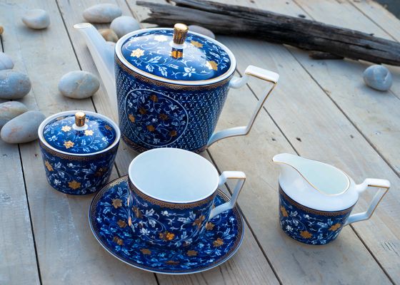 HS 6911101900 Bone China Decal Fine Porcelain Coffee Set