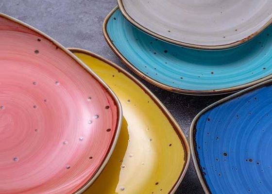 Irregular Color Glaze 7.25" 8.75" 10.5" Salad Serving Plates