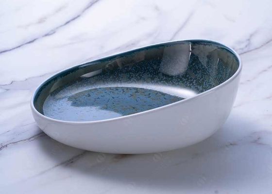 High temperature Irregular Deep Reactive Glaze Dinner Plates