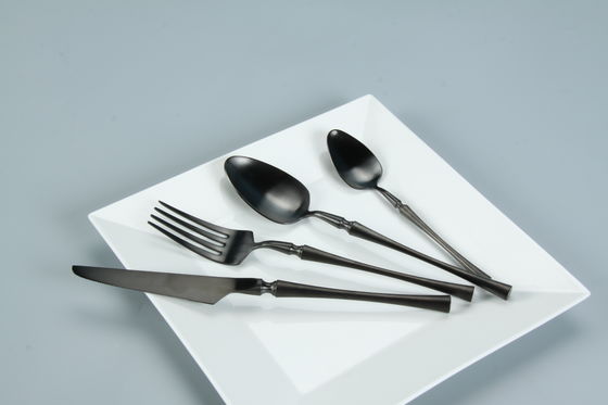 Matte Black Stainless Steel Cutlery For 4 Include Knife