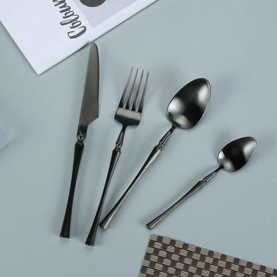 Matte Black Stainless Steel Cutlery For 4 Include Knife