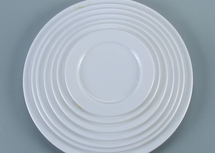 Unbreakable Plain White Plastic Melamine Buffet Dinner Plates