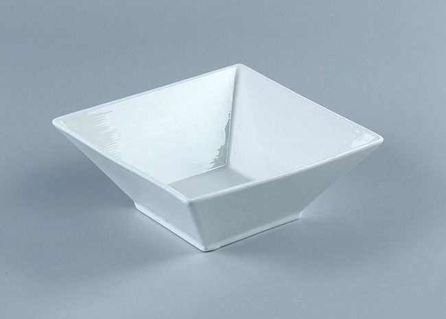 CIQ Approved Lightweight 4PCS Plain White Square Dishware Sets