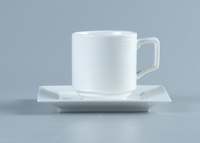 CIQ Approved Lightweight 4PCS Plain White Square Dishware Sets