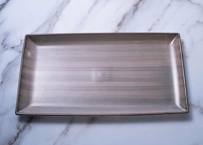 CIQ Color Glaze Hand Painting Rectangular Ceramic Dinner Plate