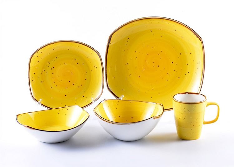 16pcs Table Serving Color Dinnerware Set For Restaurant 4 Peoples